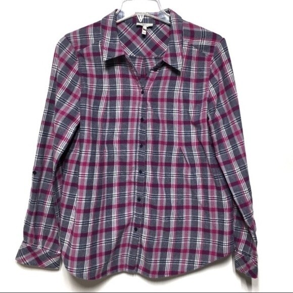 Joie Michaela Plaid Cotton Flannel Shirt Small - Picture 5 of 11